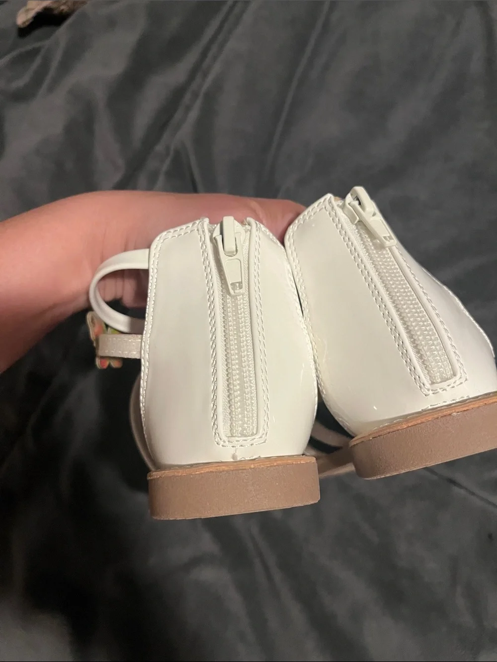 Girls White Butterfly Gladiator Sandals
